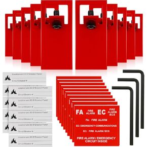Red ELOCK-FA Fire Alarm Lockout Kit 10-Pack, E-Series Fire Safety Lock Kit for Prevent Accidental Alarm Shutdown in Kuwait