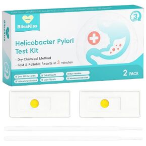 BlissKiss Rapid H. Pylori Home Screening Test Kit, 2 Pack | Detect in 3 Minutes | Easy 3-Step Self-Test | Over 99% Accuracy| Multi-Language Guide in Kuwait