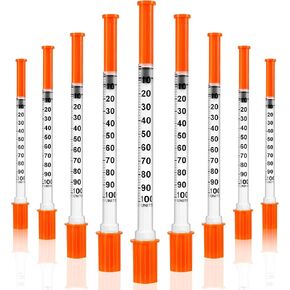U-100 Insulin Syringes with Needle 50 PACK - 1cc 30g 5/16" (8mm) Lab Syringes,Individually Wrapped in Kuwait