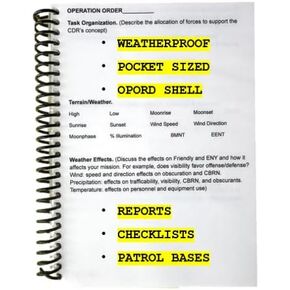 Army ROTC Battle Book | OPORD Shell | Planning Guide & Army Reports | Laminated Operations Aid in Kuwait