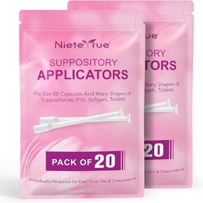 (60 Counts) Nieteyrue Suppository Applicator for Women Fit to Size 00 Cap-sules Soft Tip Auxiliary Tool for Pills Feminine Care Tablet Applicators Individually Wrapped in Kuwait