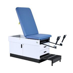 Slim Line Medical Exam Table with Stirrups, Blue in Kuwait