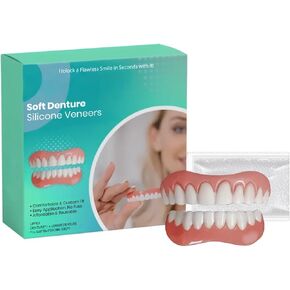 قشور سيليكون لأطقم الأسنان الناعمة، أسنان تجميلية مؤقتة، طقم أسنان علوي وسفلي، مُحسِّن الابتسامة قابل لإعادة الاستخدام in Kuwait