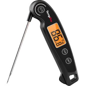 ThermoPro TP605 Instant Read Meat Thermometer for Cooking, Waterproof Digital Food Thermometer with Large Backlit LCD, 180° Foldaway Probe Kitchen Thermometer for Grilling, Smoking & Candy Making in Kuwait