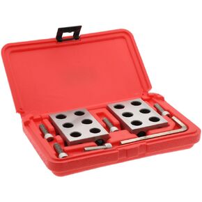 SPI 13-669-7 Setup 1-2-3 Blocks: Matched & Measured Pair with 5 Tapped Holes (5/16-18) & 6 Untapped Holes in Kuwait