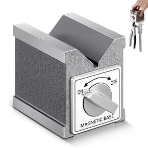 Magnetic V Block with Switch 2.875" High 2.36'' Wide by 3.5'' Deep MVB 3 Sides V Block for Mechanical Calibration Technical Measurement Machining Workpiece Measurement Equipment Calibration in Kuwait