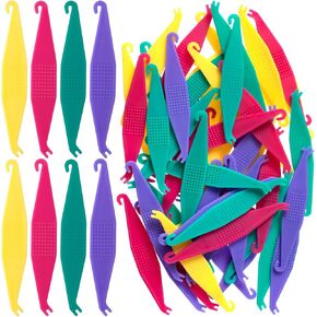 50 قطعة من أداة الشريط المطاطي لتقويم الأسنان، أدوات تقويم الأسنان المرنة الملونة للاستعمال مرة واحدة، أداة تثبيت الأسنان البلاستيكية لتقويم الأسنان مع خطاف ودفع للرجال والنساء - ألوان مختلطة in Kuwait