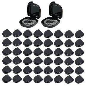 120 قطعة من حافظات التثبيت بألوان سوداء كبيرة، صندوق تثبيت الأسنان بحجم أكبر مع فتحات تهوية، صندوق تقويم أسنان لحماية الفم للسفر والمنزل والمكتب in Kuwait