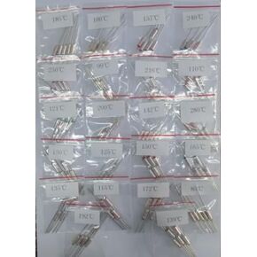 Yiwenchure 110-Pcs 10A 250V Circuit Cut Off Temperature Thermal Cutoffs Fuse Assortment Kit - 85℃ to 280℃ in Kuwait