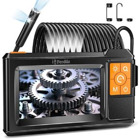 Dual-Lens Endoscope with Light, Endoscope Camera with Light with 4.3" IPS Screen,1920P HD with 8 LED Lights,16.4ft Semi-Rigid Cable and Back LED Light,IP67 Waterproof Endoscope Cool Gadgets for Men in Kuwait