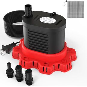 مضخة غطاء حمام السباحة AgiiMan فوق الأرض - مضخة مياه غاطسة 850 جيجا في الساعة لتصريف حمام السباحة، مضخات مستنقع صغيرة محمولة مع خرطوم تصريف 16 بوصة وسلك طاقة 25 بوصة، 3 محولات، أسود in Kuwait