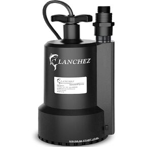 Lanchez Sump Pump, 1/2 HP 2450GPH Submersible Water Pump, Utility Pump Thermoplastic Portable Electric Transfer Pump for Hot Tub Swimming Pool Basement Garden Pond Tubs Draining with 10FT Cord in Kuwait
