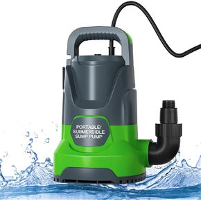 مضخة مستنقع 1 حصان مضخة مياه غاطسة 3700GPH مضخة مياه كهربائية محمولة لتصريف حمام السباحة في الطابق السفلي، أزرق in Kuwait