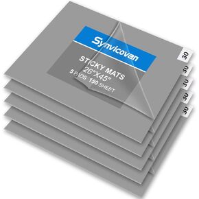 حصيرة أرضية لاصقة باللون الرمادي مقاس 66 سم × 45 سم (5 عبوات، 150 ورقة، 30 ورقة/عبوة لغرفة الأبحاث والمختبرات وبناء المستشفيات والحيوانات الأليفة في المنزل وصالة الألعاب الرياضية الداخلية وورشة العمل) in Kuwait