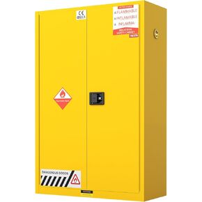 خزانة طلاء سعة 30 جالونًا، خزانة تخزين قابلة للاشتعال بحجم 23 × 18 × 35 بوصة، قفل مفتاح ثلاثي النقاط، فتحة 180 درجة وباب ذاتي الإغلاق 135 درجة in Kuwait