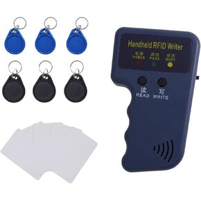 125kHz Handheld RFID Reader and Writer, Portable ID Card Copier Device for T5577/EM4305 Includes 6 Blank Key Fobs & 5 writable Cards for Duplicating Access Cards, Parking Permits(Battery Not Included) in Kuwait