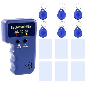 RFID 125KHz Card Reader Writer Handheld Smart ID Card for T5577 or EM4305, Includes 6pc White Card and 6pc Blank Writable T5577 Keychains Christmas Stocking Stuffers for Men in Kuwait