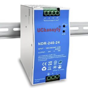 MDR-60-24 DIN Rail Power Supply 24V 2.5A 60W Single Output, Input 100-240V AC 50/60Hz, Industrial AC/DC Switching Converter in Kuwait