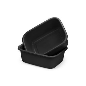 DecorRack 2 Plastic Wash Basins, Large 10 Quart Graduated Bucket, Portable Washbasin for Washing, Cleaning, Foot Bath, Dishes, Face Cleansing Bowl, Black (2 Pack) in Kuwait
