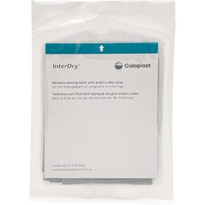 نسيج InterDry الماص للرطوبة باللون الفضي - يتحكم في الرطوبة والاحتكاك في طيات الجلد - ورقة واحدة، 25.4 سم × 45.7 سم in Kuwait