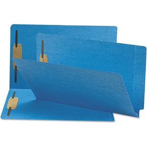 Smead End Tab Fastener File Folder, Shelf-Master® Reinforced Straight-Cut Tab, 2 Fasteners, Legal Size, Blue, 50 per Box (28040) in Kuwait