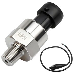 FUSCH 100 PSI Pressure Transducer Sensor with Connector Harness, 1/8"-27 NPT Thread Stainless Steel Pressure Transmitter for Oil Fuel Water Air in Saudi Arabia