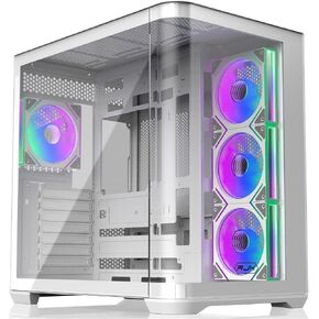 RAIJINTEK ATREUS BT4 Black-Mid-AWORE E-ATX PC CASE ، ألواح أمامية زجاجية ومنحنية ، 4 × 120 مم مرآة غير متنازل ARGB PWM ، تدعم المعالجة الرسمية العمودية والأفقية (0R20B00255) in Kuwait