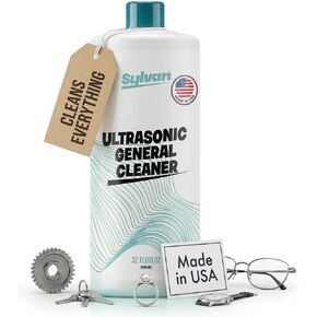 محلول منظف بالموجات فوق الصوتية المركز + قطعة قماش تنظيف مجانية | يجعل 50 جالون. | صنع في الولايات المتحدة الأمريكية | لجميع أجهزة الموجات فوق الصوتية | سائل تنظيف 32 أونصة. in Kuwait