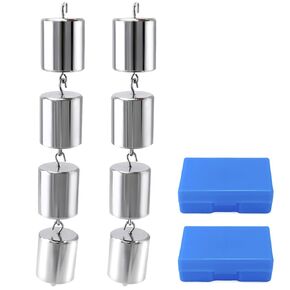 مجموعة أوزان QWORK مزدوجة الخطاف، 8 قطع 200 جرام (0.44 رطل) وزن خطاف مطلي بالكروم، للعمل في مختبر العلوم العامة والفيزياء، مع حقيبة in Kuwait