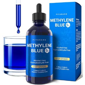 Methylene Blue Pharmaceutical Grade, 5% USP Grade Methylene Blue Drops for Humans, Third Party Tested - 120mL in Kuwait
