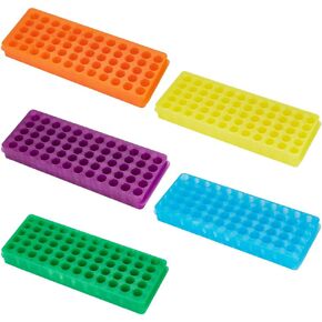 OLYCRAFT 5PCS Polypropylene Microcentrifuge Tube Rack, Double Panel 60-Well Centrifuge Test Tube Holder for Chemistry Laboratory - Assorted Colors in Kuwait