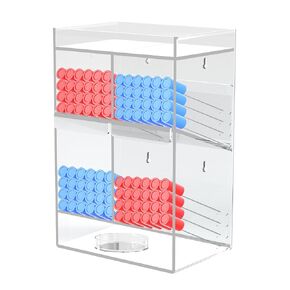 Acrylic Test Tube Rack, Clear Tube Holder Organizer Stand with 9 Compartments, Extra Bottom Storage, and 4 Pull-Out Trays, Wall Mount or Countertop for Lab, Hospital, Office, 16"H x 12"W x 5.5"D in Kuwait