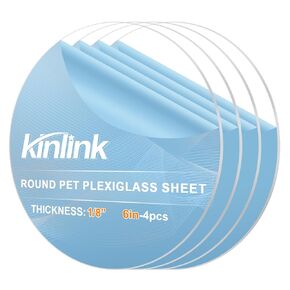 KINLINK 24x36 صفائح شبكية بسمك 1/8 بوصة، 3 مم صفائح أكريليك كبيرة شفافة للحيوانات الأليفة من البلاستيك لمشروع DIY، والحرف اليدوية، وسطح الطاولة، وإطار الصورة، وعلامة أكريليك ودعوة زفاف، عبوة من قطعتين in Kuwait