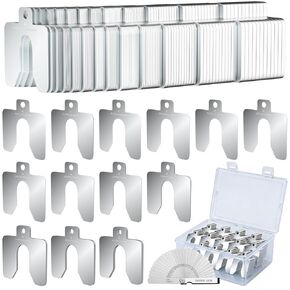 156 Pcs Size C 4" x 4" Stainless Steel Slotted Shims Kit, Metal Shim Stock for Leveling, Precision Shims Assortment with Feeler Gauge and Storage Box, Shim Kit for Furniture, Machinist, Motor Shop in Kuwait