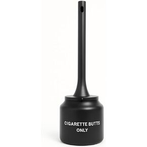 Aluminum 5 Gallon Cigarette Butt Disposal Outdoor, Durable Smoker’s Outpost Site Saver Cigarette Receptacle, Large All Weather Outdoor Ashtray 40" H x 12" Diameter, Black in Saudi Arabia