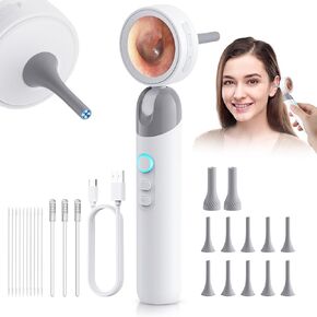 1080P HD Otoscope Ear Camera for Family, Medical Grade 1.38" Screen, Telemedicine Ready, 12 Silicone Tips and 3 Adhesive Ear Sticks, Photo/Video, Type-C Charging, Home Medical in Kuwait