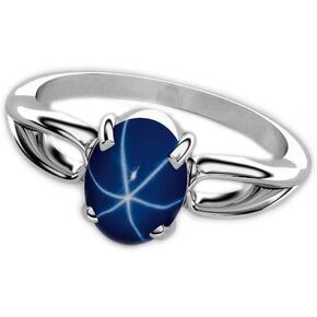 Cornflower Blue Star Sapphire Sterling Silver Ring (6) in Kuwait