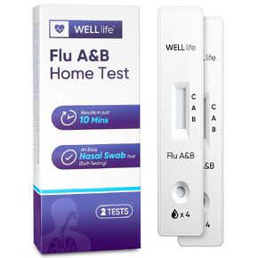 WELLlife Flu A&B Home Test, Flu Tests for Home 2 Tests Result in 10 Minutes FDA Authorized Non-invasive Influenza Test in Kuwait
