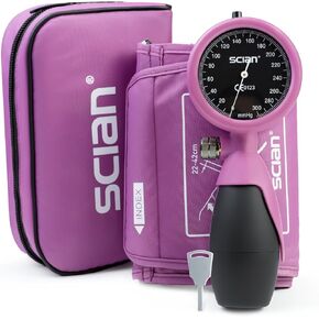 SCIAN Palm Style Aneroid Sphygmomanometer with European Cuff 8.7-16.5", Manual Blood Pressure Cuff with Carrying Bag for for Nurse Doctor Senior Adult, Purple Red in Kuwait