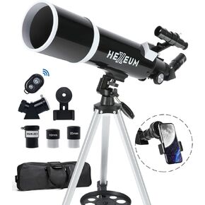 Telescope 80mm Aperture 600mm - Astronomical Portable Refracting Telescope Fully Multi-Coated High Transmission Coatings AZ Mount with Tripod Phone Adapter, Wireless Control, Carrying Bag. in Kuwait