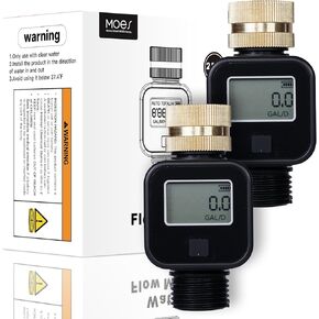 مقياس تدفق المياه MOES مع خيط معدني مدخل نحاسي، قياس استهلاك جالون/لتر ومعدل التدفق لملء خزان المياه RV، سقي خرطوم الحديقة في الهواء الطلق، مرش العشب وفوهة البخاخ in Kuwait