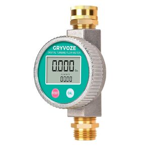 Metal Water Flow Meter, Garden Hose Flowmeter with Brass Thread and Large Screen for Pool, House, Lawn Sprinkler, Tank Filling and Outdoor Watering – Supports Gallon, Liter, GPM and LPM in Kuwait