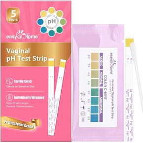Easy@Home Vaginal pH Test Strips: [5 Pack] Yeast Infection & BV (Bacterial Vaginosis) Testing Kit for Women with Swabs, Feminine pH Balance Health Tests, at Home pH Level Tester #EVPH-S in Kuwait