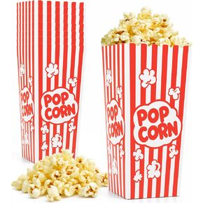24 Pcs Popcorn Boxes, 7.9" Tall and 3.6" Square Large Capacity Popcorn Containers Buckets for Pop Corn Machine, Movie Night, Cinema, Carnival, Party, Concessions in Kuwait