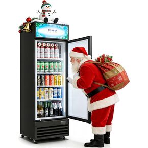 BODEGACOOLER 255L/270 Qt Commercial Beverage Refrigerator | Glass Door Merchandiser Fridge with LED Light, 32°F-50°F Temp, Energy-Saving & Magnetic Seal, 4 Adjustable Shelves for Bar/Office/Kitchen in Kuwait