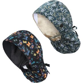 Satin-Lined Scrub Cap with with Ponytail Pocket, Cotton Scrub Medical Nurse Hat with Sweatband Elastic Tie in Kuwait