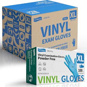 Vinyl Disposable Exam Gloves, 4Mil Powder-Free Latex-Free Food Grade Cooking Cleaning Medical Glove Blue 100&1000 Ct in Kuwait