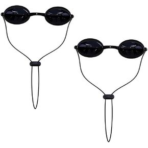 See-Through Safety Goggles Pack of 2, Transparent Safety Glasses for Tanning Use, and Half-clear Eye Protection, 2 Separate Storage Cases Included in Kuwait