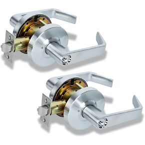 Grade 2 Commercial Heavy Duty Passage Door Lever Lockset, ADA, Satin Chrome Finish 2PCS in Kuwait