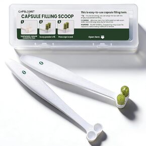 أدوات حشو الكبسولة للحجم 00، 2 عبوة من أدوات ملاعق المختبر، تجعل الكبسولات الخاصة بك أسهل وأسرع - استخدمها مع الجيلاتين الفارغ أو القبعات النباتية in Kuwait